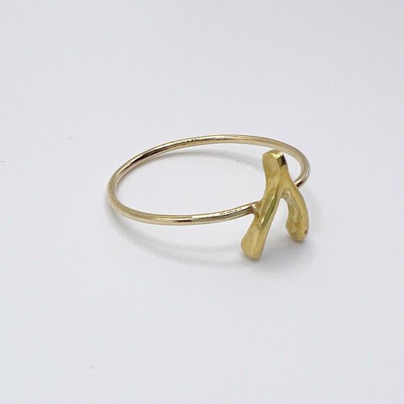 Jennifer Meyer 18K Yellow Gold Mini Wishbone Ring Size 6 Handmade - Picture 6 of 10